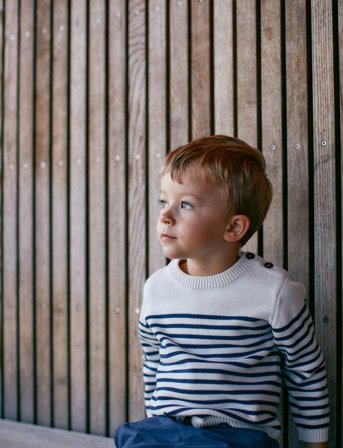 Copenhagen Colors Knitted Striped Sailor Jumper - Beige - 50