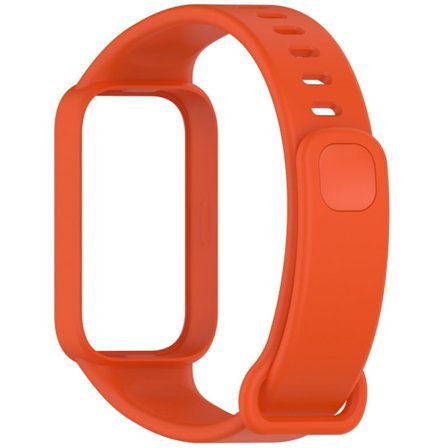 Silikonband med fodral Xiaomi Smart Band 9 Active / Redmi Band 3 Smartwatch ersättningsrem - Orange