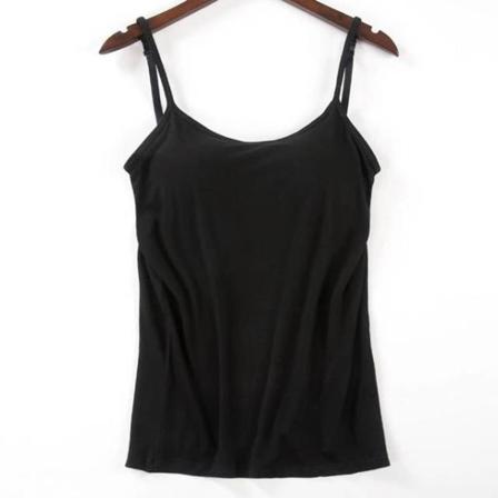 Dame polstret blød afslappet bh tanktop black L