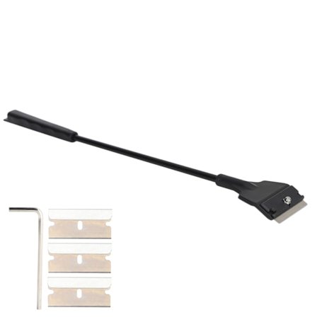 Akvarie Alger Skraber Lille Akvarium Glas Langt Håndtag Rengøringsmiddel med Udskiftelige Blade Standard Type