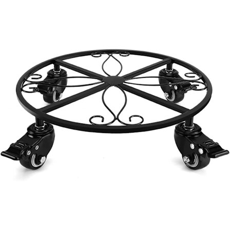 Blomsterkrakk planteholder metall rund hage på hjul
