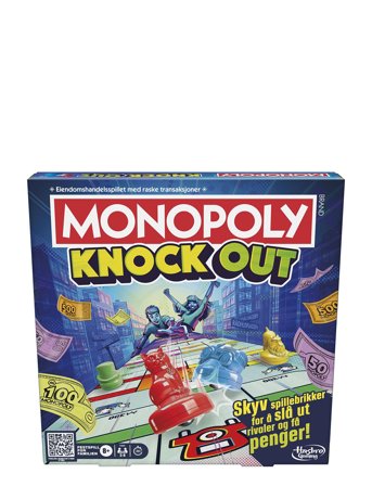 Monopoly Knockout Family Party Game, Quick-Playing Board Games For Ages 8+, 2-8 Players, 20 Mins. Patterned Hasbro Gaming