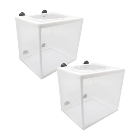2 st Akvarium Fisk Uppfödare Box Separationsnät, Fiskodlingsnät Häng på Uppfödare Box