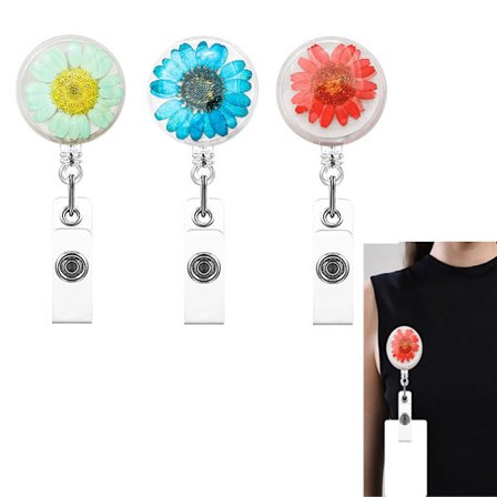 3PCS (turkos, sjöblå, röd) ID-märkesklämma PVC Retractable L