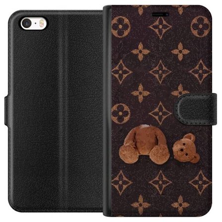 Kompatibelt Plånboksfodral till Apple Apple iPhone 5 Grafiskt monogrammönster med en stiliserad nalle i konstnärlig stil