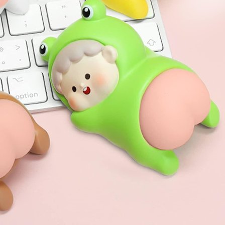 Myk Squishy Rumpe Leke Myk Squishy Rumpe Ornament Kan Klype Q Bomb Rumpe Ornament Stressleke Søt Morsom Nyhet Tegneserie Silikon Avlastningsleke (FMY)