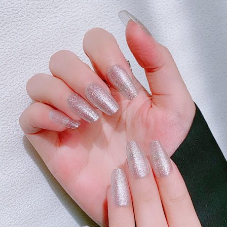 30kpl/laatikko Light Luxury tekokynsi Hopeakiiltävä tekokynsi