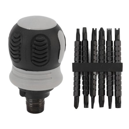 13 i 1 Mini Skraldeskruetrækkersæt Teleskophåndtag med 6 Dobbelte Bits