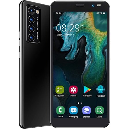 Uusi R6 Saapuminen 5G älypuhelin 12ab Ram+512GB Rom Android 10.1 O 80mp nelikamera 5,8-tuumainen 4k Fhd+Glenn (musta)