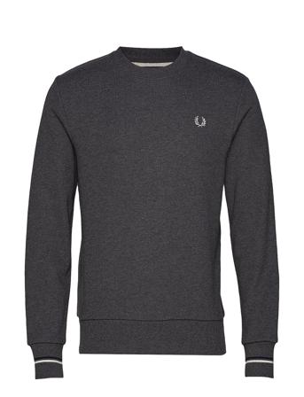 Crew Neck Sweatshirt Sweat-shirt Tröja Svart Fred Perry