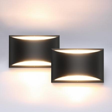 Musta moderni LED-seinävalaisin sisäseinävalot 2 kpl ylös ja