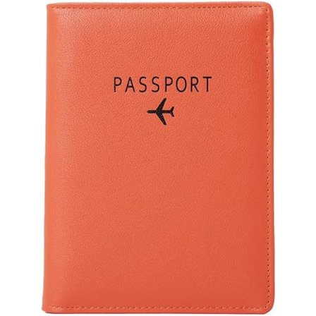 Læder Rejsepas Etui Pas Etui Blokering, Læder Kort Etui, Rejsedokument Organizer Etui Orange