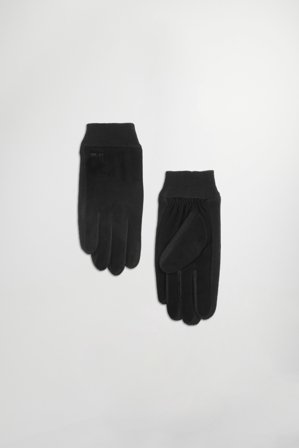 NN07 Suede Rib Glove Glove male Black Leather