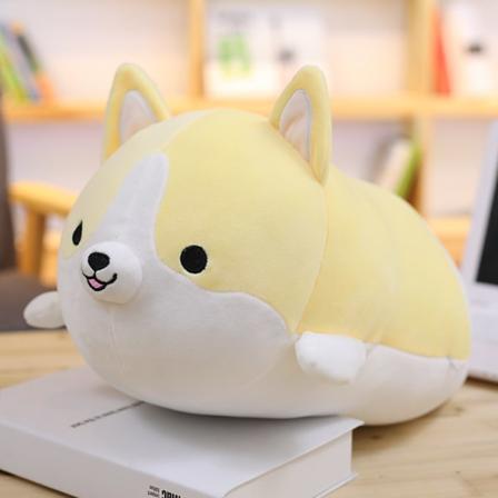 Bedårende Fat Shiba Inu Hunde Plysj leketøy Kosedyr Hund Valp Dukkepute for barn Hjemmebil Grå 30 cm Yellow