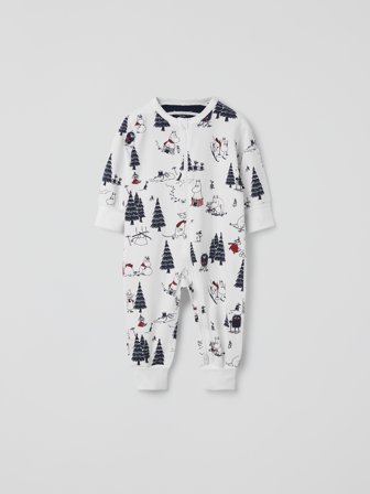 Polarn O. Pyret - Sleepsuit Moomin - 50 - 56 - Childrenswear - white