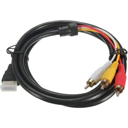 IC HDMI till RCA TV-kabel HDMI hane till 3 RCA hane AV-kabel Video Audio Komponentkonverteringsadapter 1080p kabel för HDTV svart 5ft/1,5m