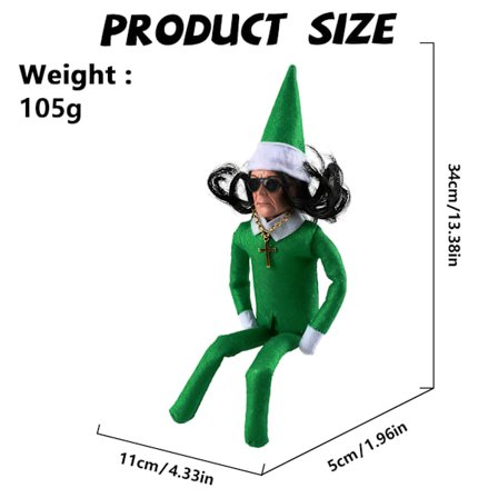 Oz Jul Tomte Docka Oz Jul Tomte Docka Dekoration Ornament 34*11*5.5cm grön