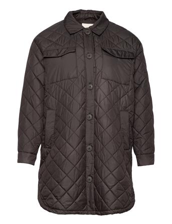 Cartanzia Long Quilted Shacket Cc Otw Vattert Jakke Brun ONLY Carmakoma