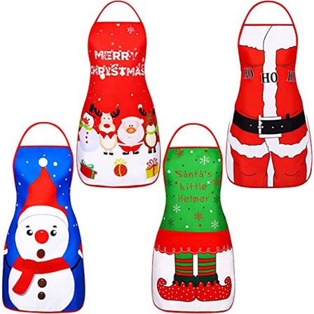 4 stykker sjove juleforklæder justerbar køkken madlavning Ap