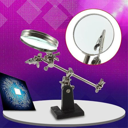 Profesjonelt loddeverktøy med forstørrelsesglass (tredje hånd)