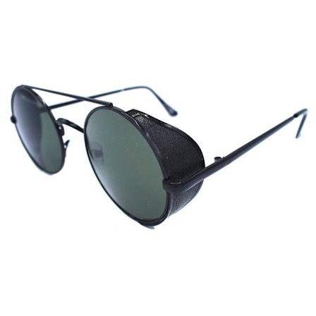 Fame runde solbriller svarte