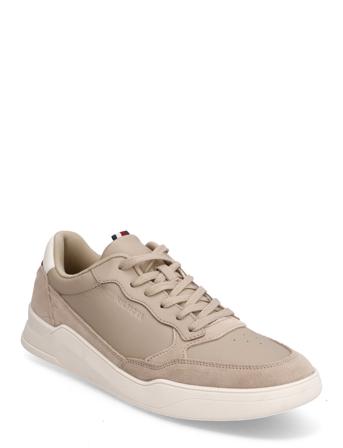 Elevated Cupsole Leather Mix Låga Sneakers Beige Tommy Hilfiger