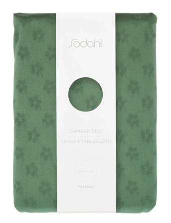 Södahl Dug 140X370 Forget-Me-Not Damask Green - Green - 140X370CM x 370