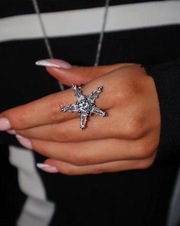 IOAKU STARLUMEN CRYSTAL RING Sølvfarvet Smykker Pige - Kids Brand Store