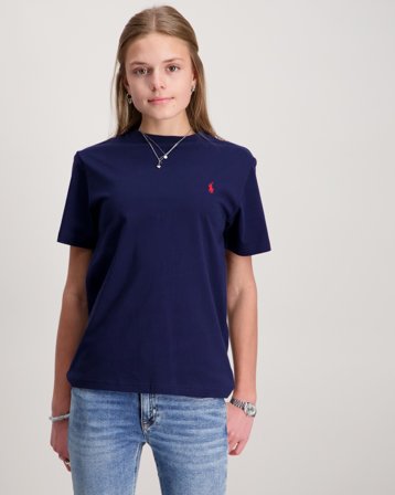 Polo Ralph Lauren Cotton Jersey Crewneck Tee Niebieski T-shirty Dziewczyna - Kids Brand Store