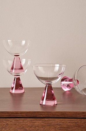 Jotex - Cocktailglas 4-pak Transparent/rosa - AYLA - Køb Glas hos Jotex