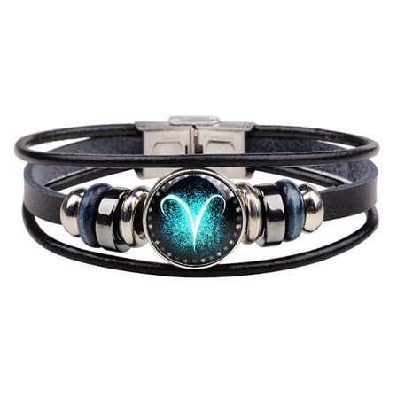 Wekity Constellation Flätad Rep Armband - Punk Legering Läder Armband - Handvävd Flätad Rep Armband Punk Kedja Manschett