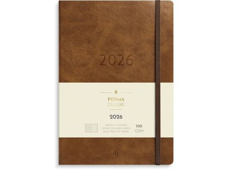 Burde Stor Veckokal. Forma Deluxe 2026 brun - Lyreco - Almanackor och kalendrar - Veckokalendrar - Stora veckokalendrar