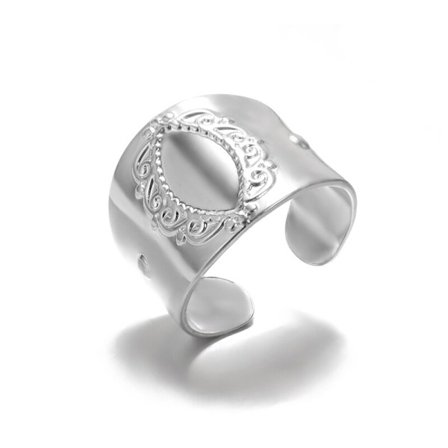 Punkstil Geometriska Stora Ringar Rostfritt Stål Justerbara Breda Ringar För Rock Kvinnor Män Smycken anillo hombre