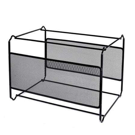 Hængeregisterramme (39 x 28 x 24,8 cm), Metal Hængeregisterrammearrangør - Nem at samle - Hængende filmappe til opbevaring på hjemmekontoret (sort)