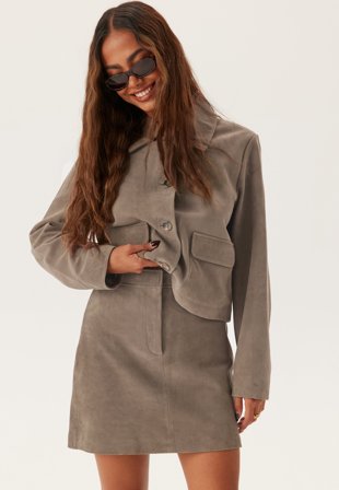 SELECTED - Slfkaya Mw Suede Skirt - Fungi