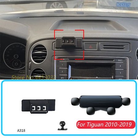 Biltelefonholder til Volkswagen Tiguan 2010 – 2019, tyngdekraftsholder, vandret GPS-mobilholder, tilbehør med base