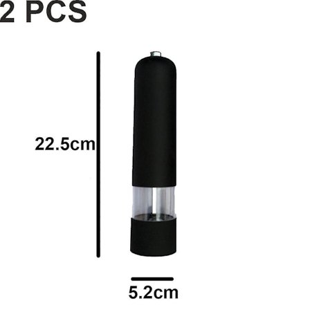 Elektrisk salt- og peberkværn og shaker sæt, batteridrevet