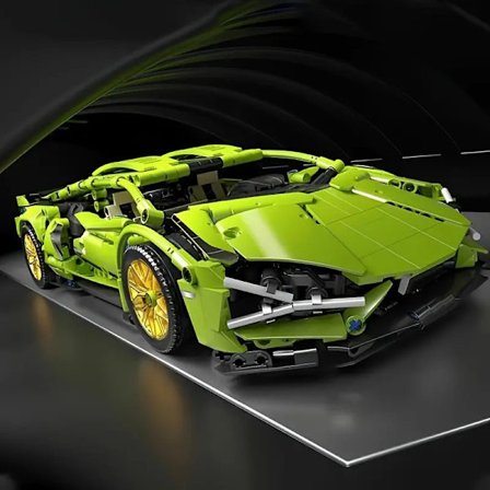 Super løpesportsbil byggeklosser montert leketøysmodell, enkel skjøteoperasjon