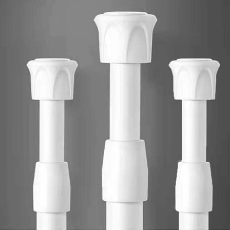 3-delad fjäderspänningsgardinstång justerbar längd gardinstång teleskopisk gardinstång vit 30-50 cm