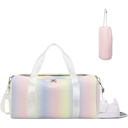 Matkalaukku, treenikassi naisille, duffelilaukku kenkälokerolla, kevyt kokoontaitettava viikonloppulaukku naisille, kuiva ja märkä yöpymislaukku 