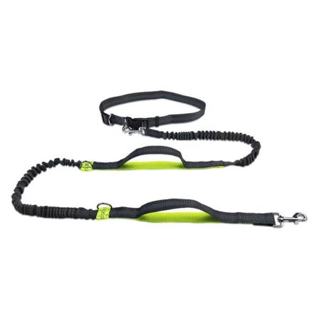 Händerfri hundkoppel med reflekterande elastiskt, justerbart bälte, hundkoppel med dubbla handtag