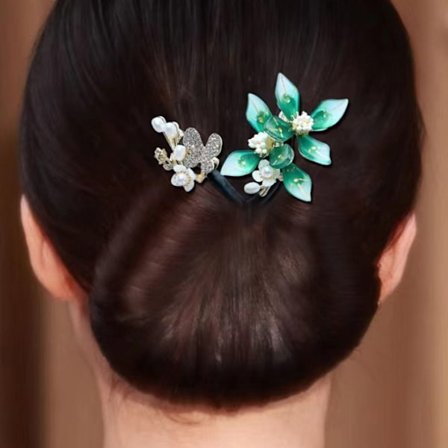 Rhinestone Flower Hair Clip Hair Bun Maker 10 10