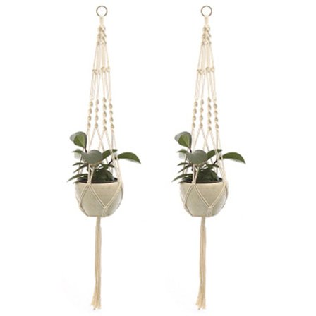 2 st Macrame växt hängare hängande planter korg, stil 2