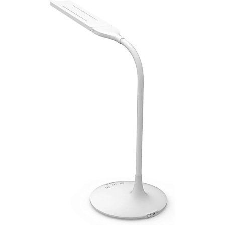 Självständig LED-skrivbordslampa, Plast, 6 W, Vit, 18 x 34 x 36 cm