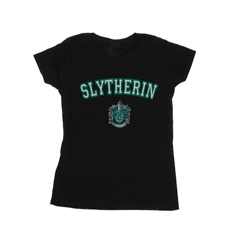 Harry Potter Dam/Kvinnor Slytherin Crest Bomull T-shirt XL Svart