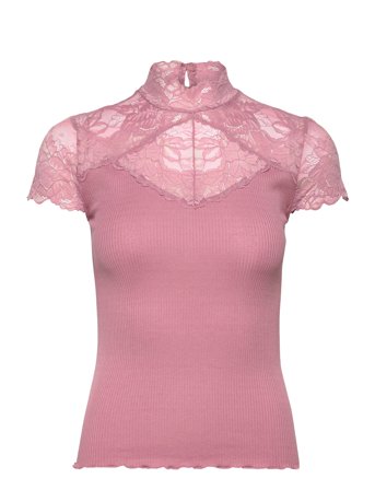 Rosemunde Rwbeatha Silk Capsleeve Lace T-Shir - Pink - XL
