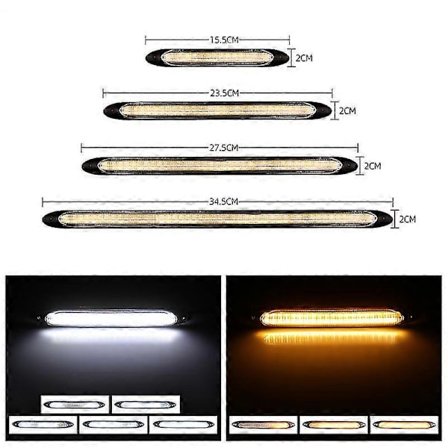 2 stk. Nyeste LED DRL Kørelys til bil Auto Flydende Blinklys Guide Strip Forlygte Styling Tilbehør 12V