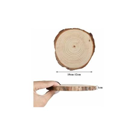 12 stk naturlige treskiver 10 12 cm og 10 mm tykkelse, rustikk tre