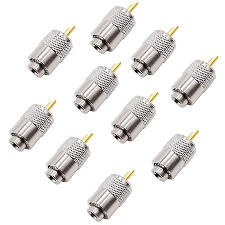 10 RF-kontakter UHF hanstik Rg8 Rg58 kabeludtag antennestik Pl259