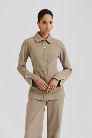 Malina - Joan wildlederhemd - 42 - Light Taupe